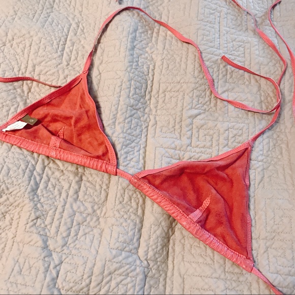 J Crew Pink Leather Bikini Top - Picture 2 of 5